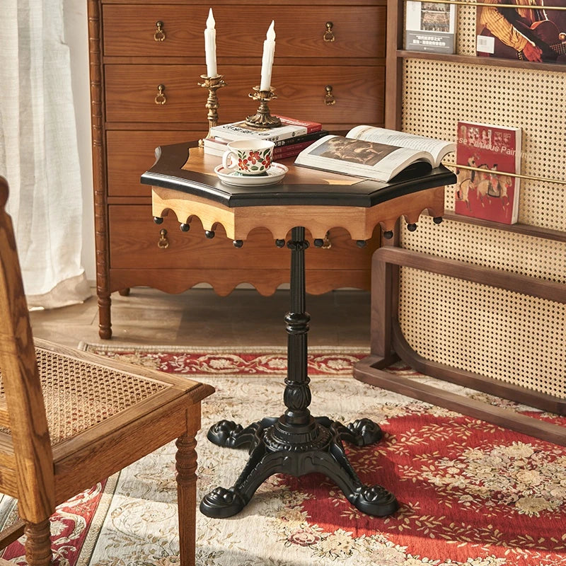 Elegant Ash Wood Table with Intricate Detailing for Living Room or Study hsysg-4982