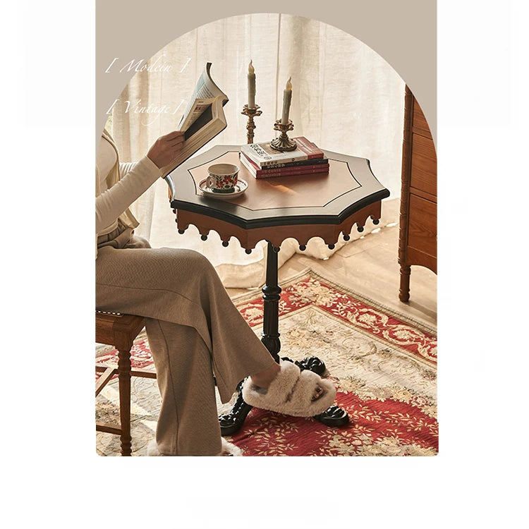 Elegant Ash Wood Table with Intricate Detailing for Living Room or Study hsysg-4982
