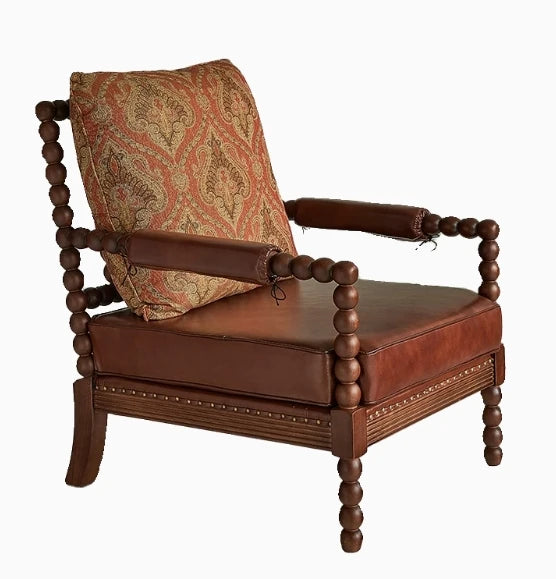 Stylish Ash Wood Chair with PU Leather and Cotton-Ramie Cushion - Perfect for Modern Living Spaces hsysg-4983