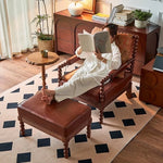 Stylish Ash Wood Chair with PU Leather and Cotton-Ramie Cushion - Perfect for Modern Living Spaces hsysg-4983