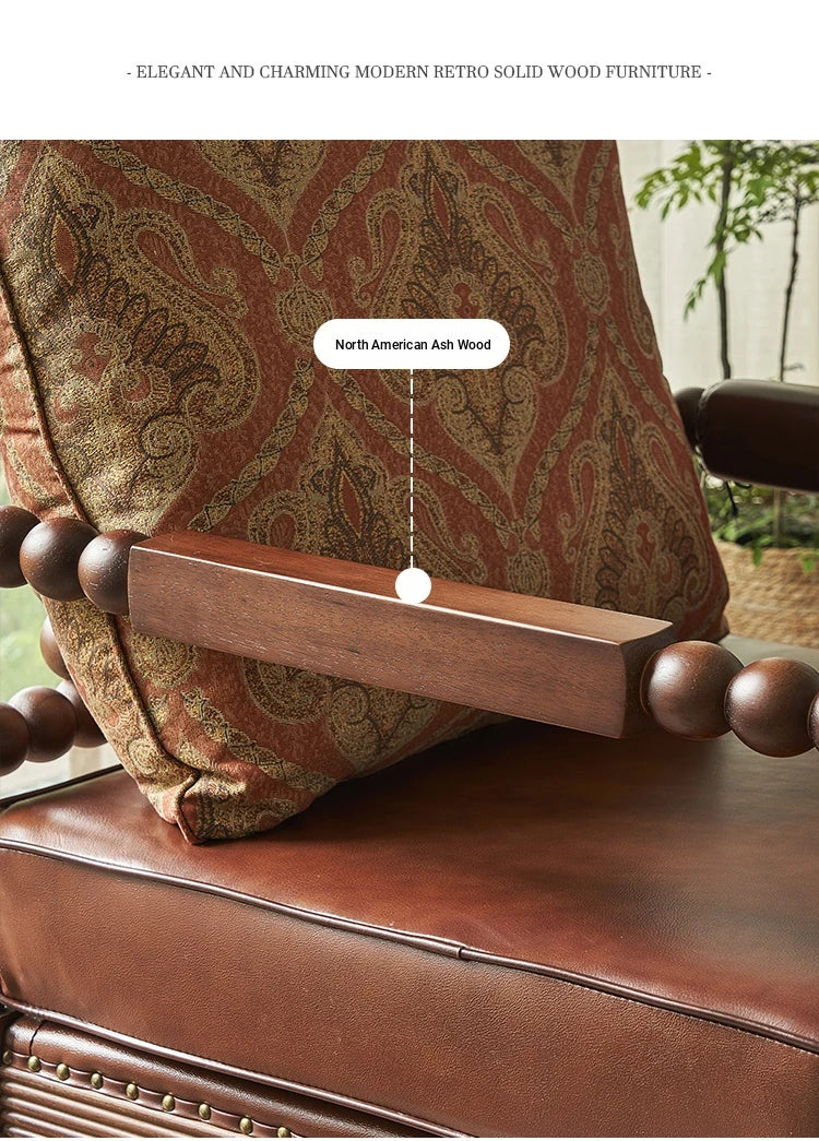 Stylish Ash Wood Chair with PU Leather and Cotton-Ramie Cushion - Perfect for Modern Living Spaces hsysg-4983