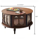 Stylish Ash Wood and Glass Coffee Table with Elegant Design for Modern Living Rooms hsysg-4984