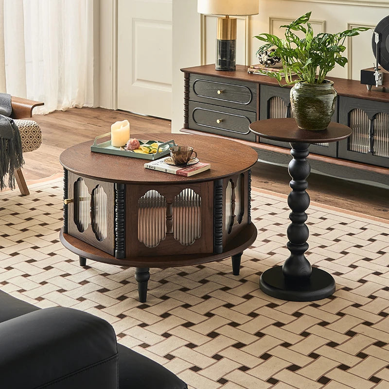 Stylish Ash Wood and Glass Coffee Table with Elegant Design for Modern Living Rooms hsysg-4984