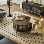 Stylish Ash Wood and Glass Coffee Table with Elegant Design for Modern Living Rooms hsysg-4984