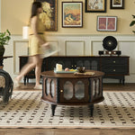 Stylish Ash Wood and Glass Coffee Table with Elegant Design for Modern Living Rooms hsysg-4984