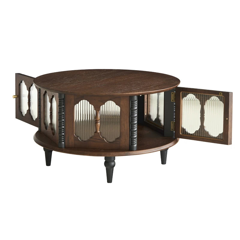 Stylish Ash Wood and Glass Coffee Table with Elegant Design for Modern Living Rooms hsysg-4984