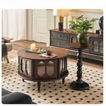 Stylish Ash Wood and Glass Coffee Table with Elegant Design for Modern Living Rooms hsysg-4984