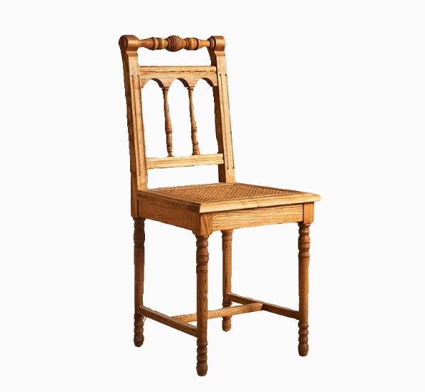 Elegant Ash Wood Chair with Rattan Weaving - Timeless Rustic Style for Your Home Decor hsysg-4986