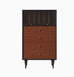 Chic Ash Wood Cabinet with Glass Display and Elegant Storage Drawers – Stylish Multi-layer Board Furniture for Your Home hsysg-4990