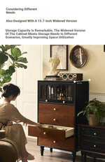 Chic Ash Wood Cabinet with Glass Display and Elegant Storage Drawers – Stylish Multi-layer Board Furniture for Your Home hsysg-4990