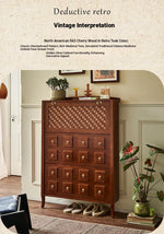 Stylish Ash Wood Multi-Layer Cabinet with Elegant Checkerboard Design - Perfect Storage Solution for Modern Homes hsysg-4992