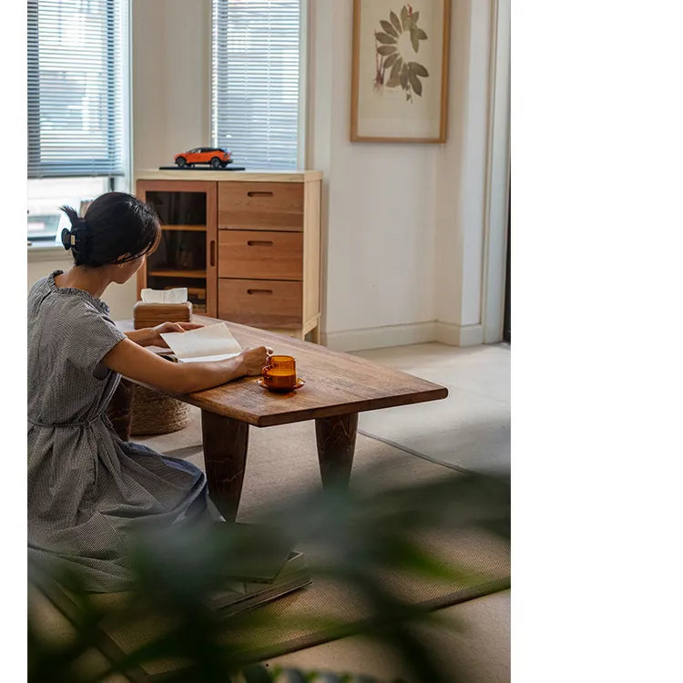 Solid Cedar Wood Tea Table - Elegant Centerpiece for Your Living Room hty-2056
