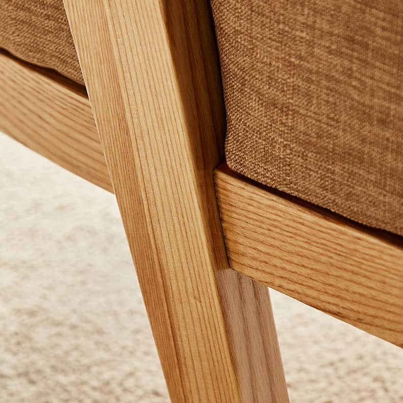 Elegant Ash Wood and Rattan Chair with Cotton-Linen Upholstery htzm-1501