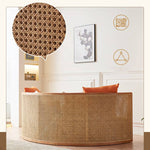 Beige Rattan Sofa with Ash Wood Frame and Cotton Linen Upholstery htzm-1505