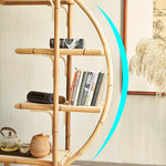 Natural Wood and Rattan Storage Rack for Stylish Home Organization htzm-1506
