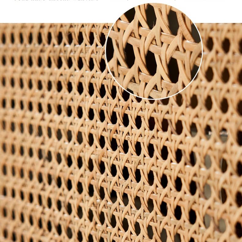 Stylish Natural Ash Wood Cabinet with Elegant Rattan Accents htzm-1507