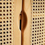 Natural Ash Wood Cabinet with Rattan Accents - Stylish and Durable Storage Solution htzm-1508