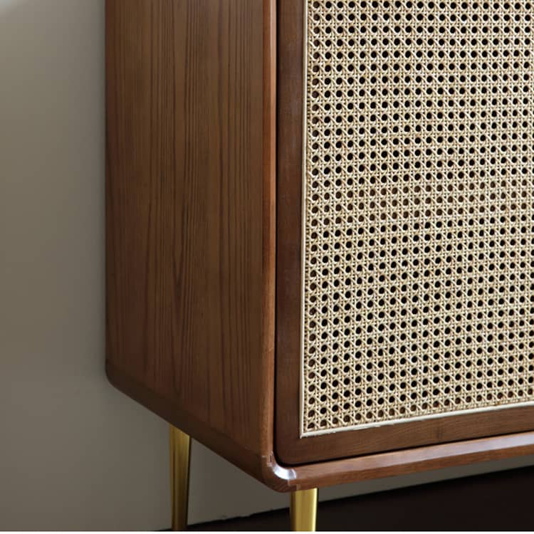 Elegant Natural Rattan and Ash Wood Cabinet for Timeless Home Decor htzm-1509