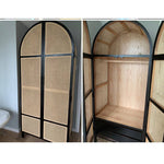 Elegant Ash Wood Cabinet with Rattan Accents - Natural Finish htzm-1511