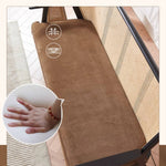 Elegant Dark Brown Ash Wood Sofa with Intricate Rattan Detailing htzm-1514