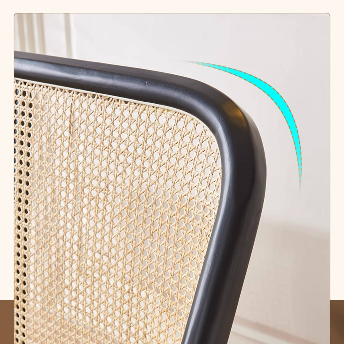 Elegant Dark Brown Ash Wood Sofa with Intricate Rattan Detailing htzm-1514