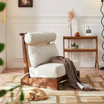 Stylish Beige Brown Sofa with Natural Ash Wood Frame, Cotton Linen Upholstery, & Rattan Accents htzm-1518