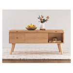 Stylish Natural Oak and White Matte Ceramic Tea Table - Premium Solid Wood Design hx-1564