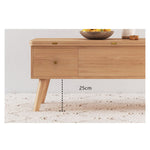 Elegant White Tea Table with Natural Solid Oak Wood and Ceramic Accents hx-1565