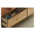 Elegant White Oak Solid Wood Tea Table with Ceramic Top - Natural Finish hx-1568