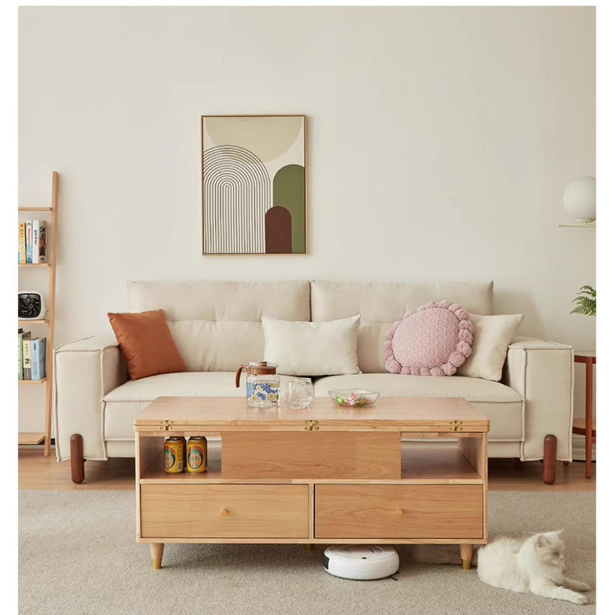 Stylish Oak Wood Tea Table - Elegant Natural Finish for Modern Homes hx-1571