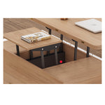 Elegant Natural Wood Tea Table - White Solid Wood Finish hx-1572