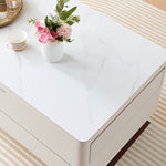 Elegant White and Beige Solid Wood Ceramic Tea Table - Stylish and Durable hx-1574