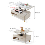 Elegant White and Beige Solid Wood Ceramic Tea Table - Stylish and Durable hx-1574