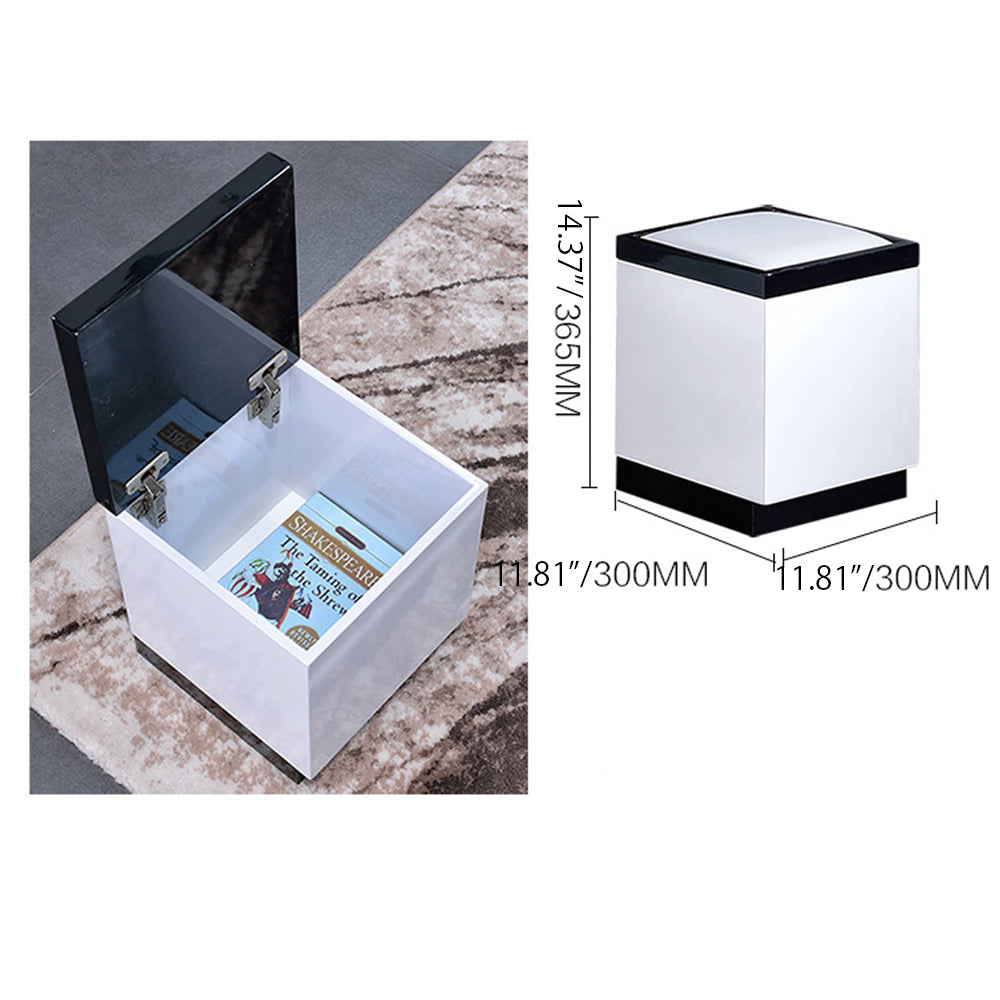 Modern White Ceramic Tea Table with Luxurious Faux Leather Accents hx-1578