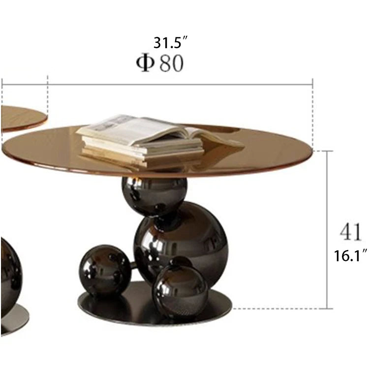 Stylish Tempered Glass Coffee Table with Unique Stainless Steel Base - Modern Living Room Decor hxbs-3027