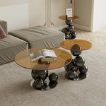 Stylish Tempered Glass Coffee Table with Unique Stainless Steel Base - Modern Living Room Decor hxbs-3027