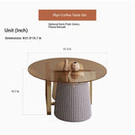 Elegant Tempered Glass Coffee Table with Stainless Steel Base and Sintered Stone Top - Modern Chic Centerpiece for Living Room hxbs-3029