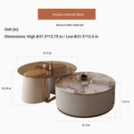 Elegant Tempered Glass Coffee Table with Stainless Steel Base and Sintered Stone Top - Modern Chic Centerpiece for Living Room hxbs-3029