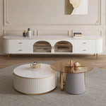 Elegant Tempered Glass Coffee Table with Stainless Steel Base and Sintered Stone Top - Modern Chic Centerpiece for Living Room hxbs-3029