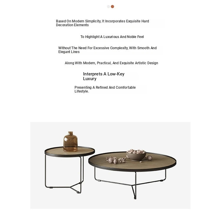 Stylish Multi-Layer Board Coffee Table Set - Modern Round Design for Living Room Decor hxbs-3031