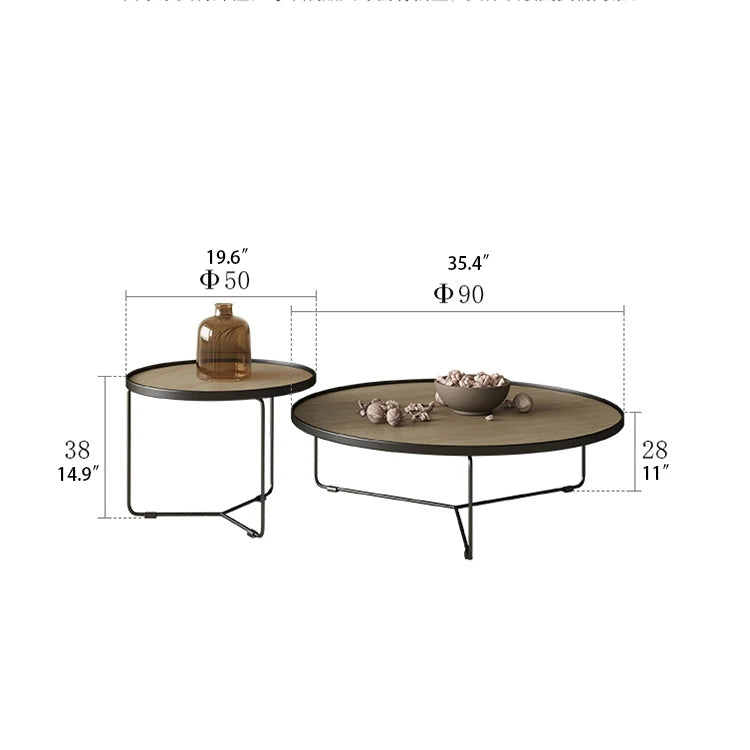 Stylish Multi-Layer Board Coffee Table Set - Modern Round Design for Living Room Decor hxbs-3031