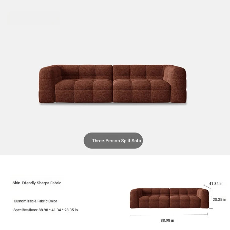 Modern Faux Lambswool Sofa - Stylish Pine & Oak Design for Chic Living Rooms hxy-5160