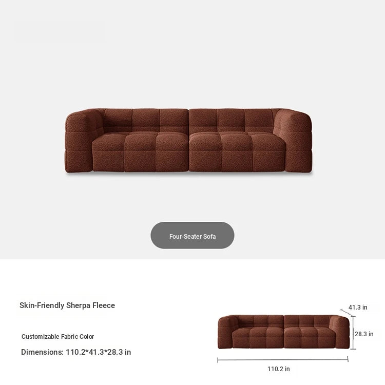 Modern Faux Lambswool Sofa - Stylish Pine & Oak Design for Chic Living Rooms hxy-5160