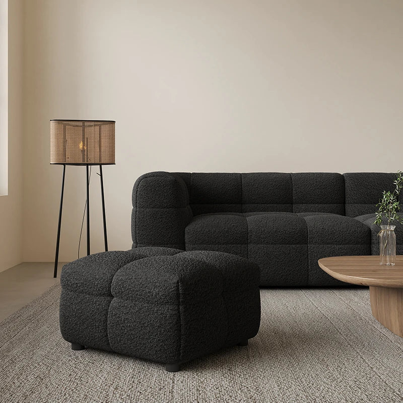 Modern Faux Lambswool Sofa - Stylish Pine & Oak Design for Chic Living Rooms hxy-5160