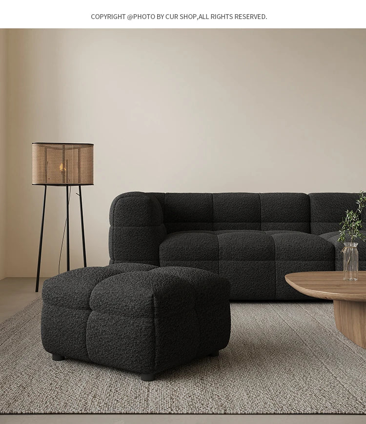 Modern Faux Lambswool Sofa - Stylish Pine & Oak Design for Chic Living Rooms hxy-5160
