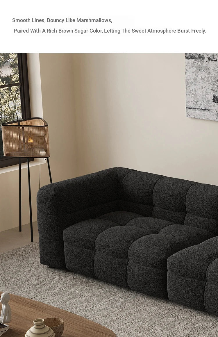 Modern Faux Lambswool Sofa - Stylish Pine & Oak Design for Chic Living Rooms hxy-5160