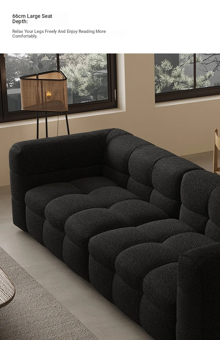 Modern Faux Lambswool Sofa - Stylish Pine & Oak Design for Chic Living Rooms hxy-5160