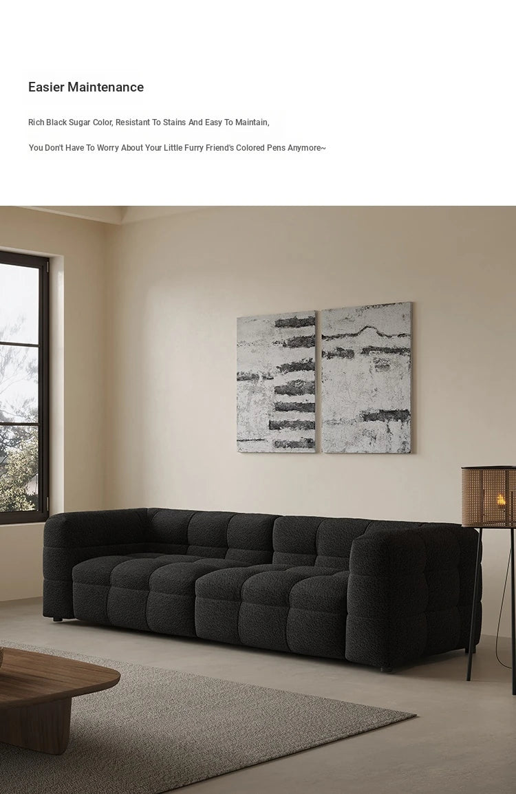Modern Faux Lambswool Sofa - Stylish Pine & Oak Design for Chic Living Rooms hxy-5160