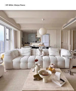 Modern Faux Lambswool Sofa - Stylish Pine & Oak Design for Chic Living Rooms hxy-5160