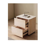 Stylish Ceramic Sintered Stone Bedside Cupboard with Sleek Synthetic Leather Finish - Modern Nightstand for Bedroom Storage hxy-5161